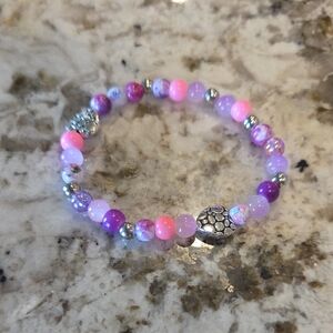 Purple and Pink Beaded Bracelet